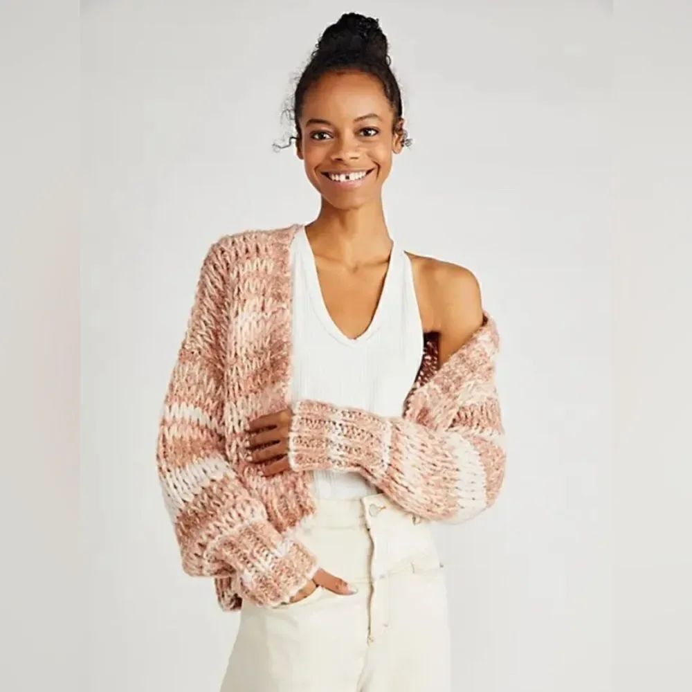 NEW FREE PEOPLE WANDERER CARDI CHUNKY CARDIGAN SWEATER